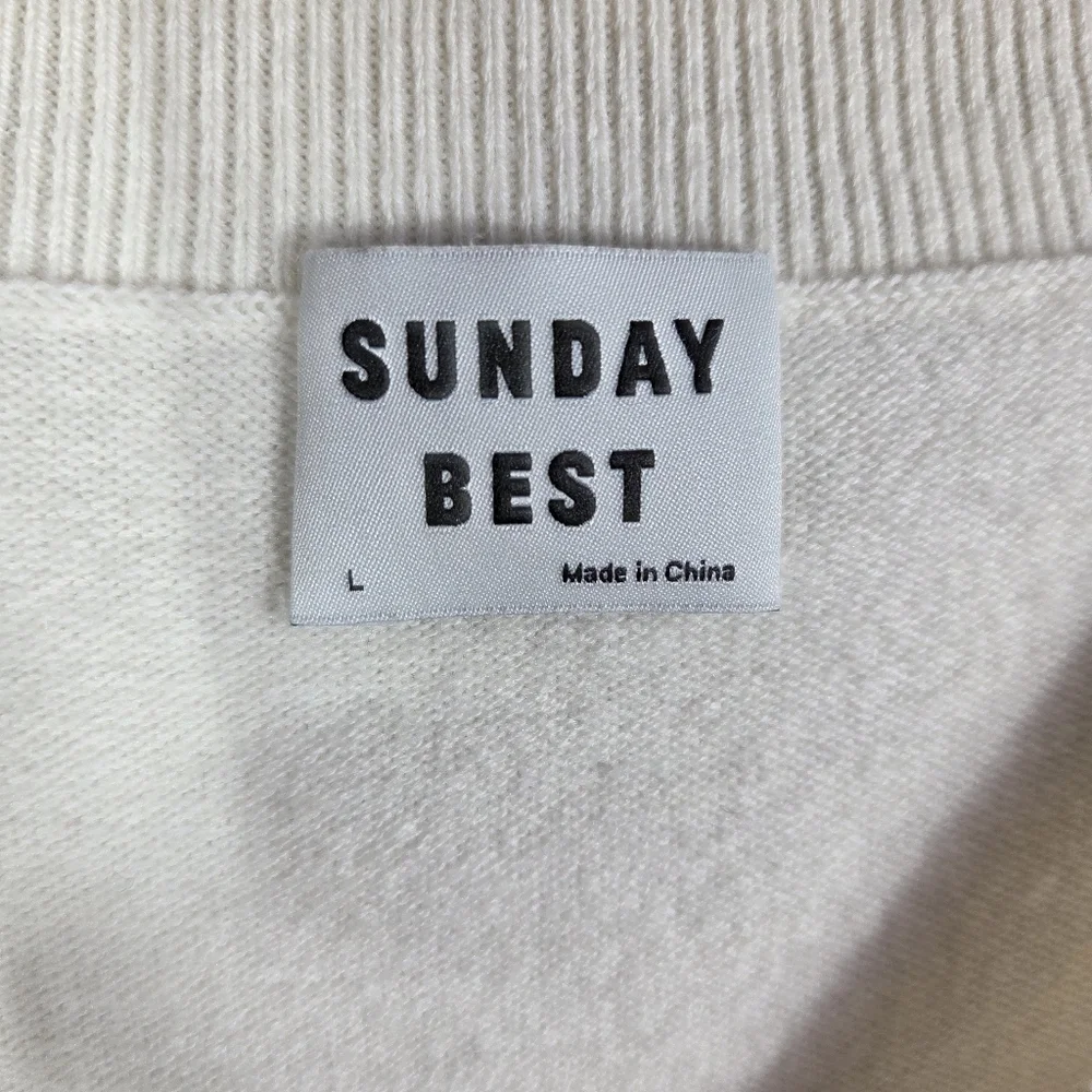 Aritzia Sunday Best Size L Cream Merino Wool Daisy Sweater Daisies Flower Print - Picture 10 of 16